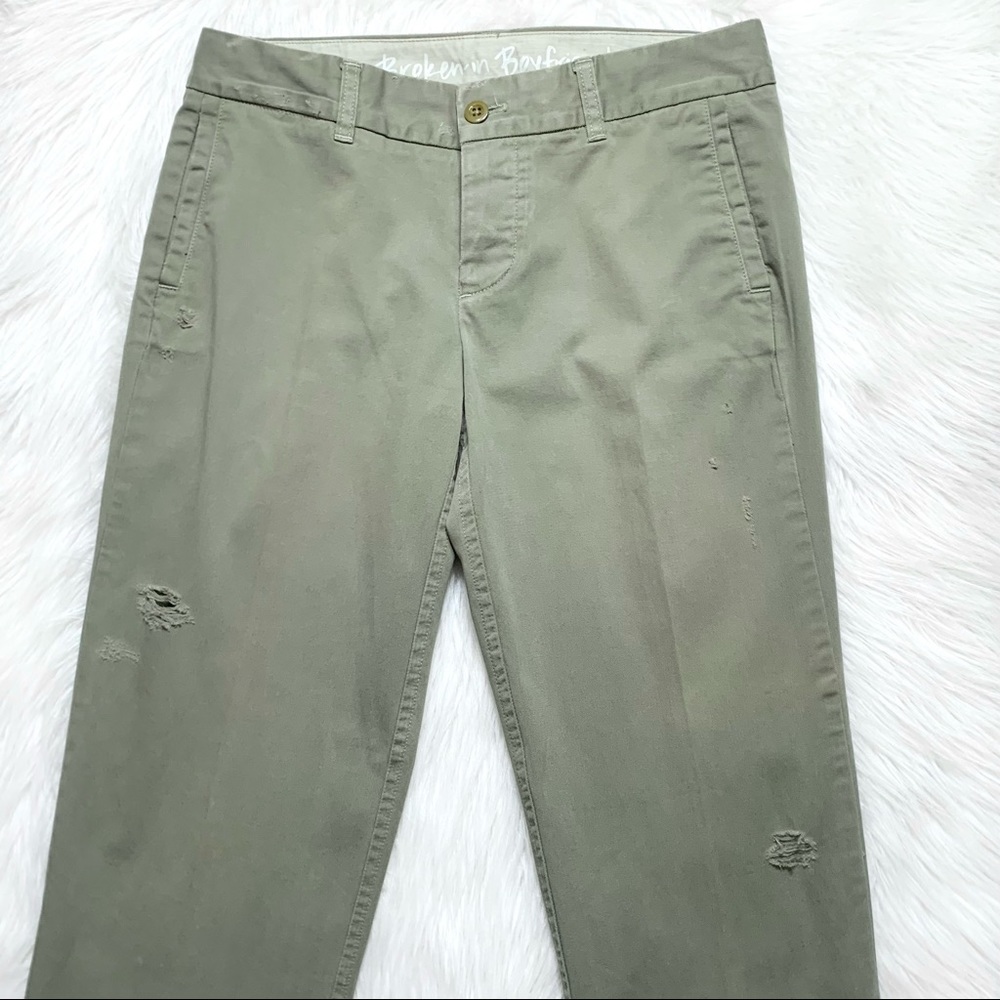 SOLD-Crew Boyfriend Distressed Chino Pants - Picture 3 of 9